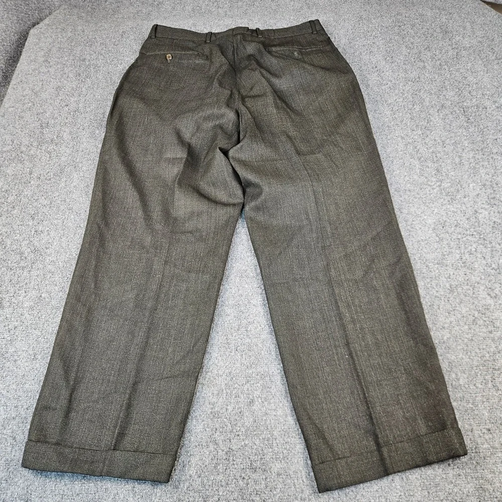Ballin Mens 36 Grey Wool Pleated Dress Pants Cuffed Made in Canada Trousers